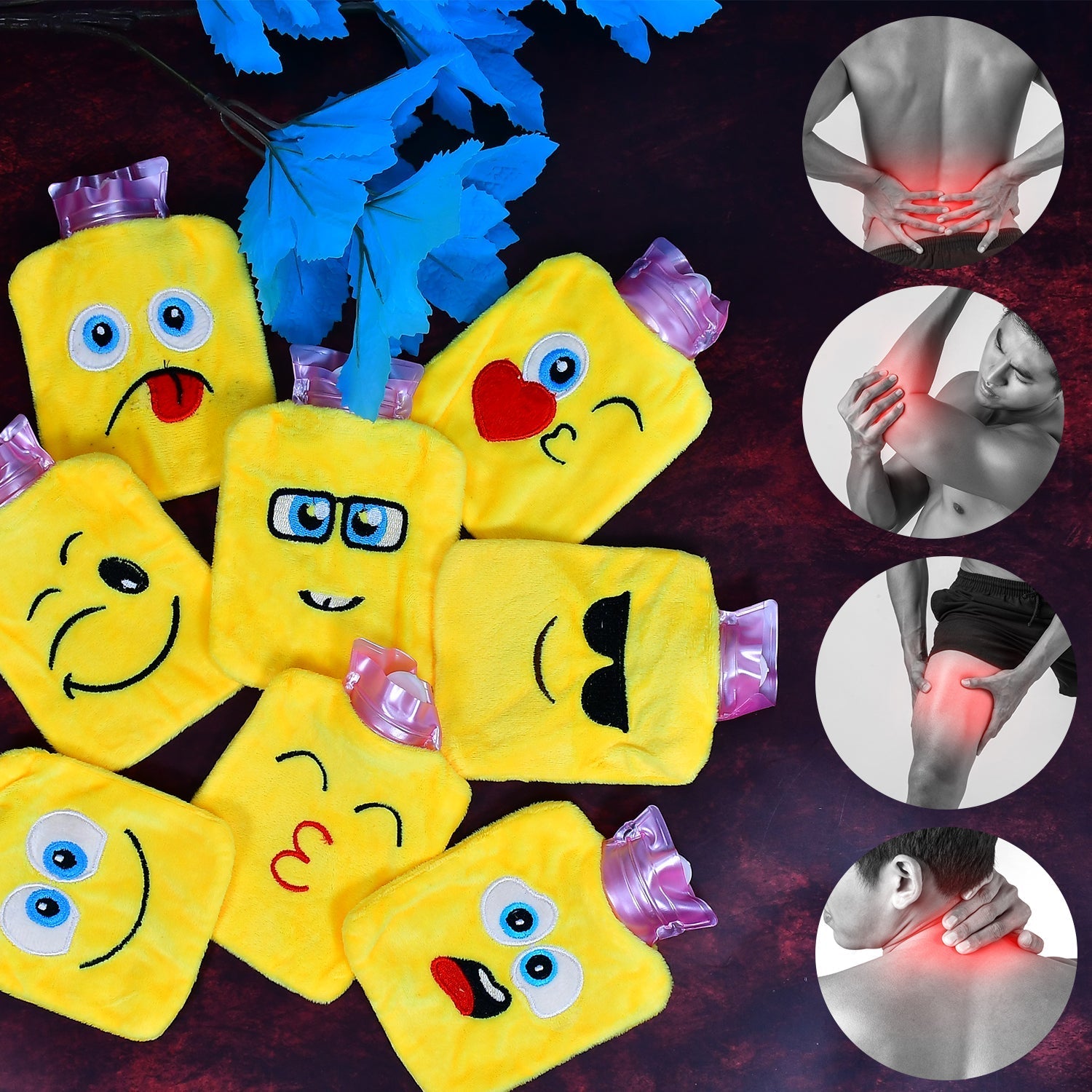6535 1pc Mix Emoji designs small Hot Water Bag with Cover for Pain Relief, Neck, Shoulder Pain and Hand, Feet Warmer, Menstrual Cramps. 6535 1pc Mix Emoji designs small Hot Water Bag with Cover for Pain Relief, Neck, Shoulder Pain and Hand, Feet Warmer, Menstrual Cramps.